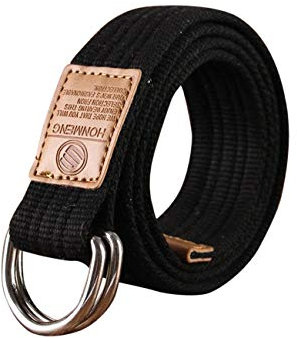 FBBULES Herren Damen Leinwand Gürtel Unisex Jeansgürtel Canvas Belt Stoffgürtel mit Doppel D-ringe Schnalle Gürtel