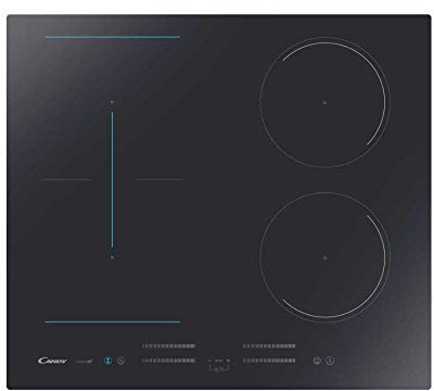 Candy CMCJ644TPWIFI Plaque de cuisson à induction, Wi-Fi 4 feux, vitrocéramique, à encastrer, Flex Zone, Touch, avec limiteur de puissance, verrouillage de sécurité enfant, 59 x 52 x 52 cm, noir