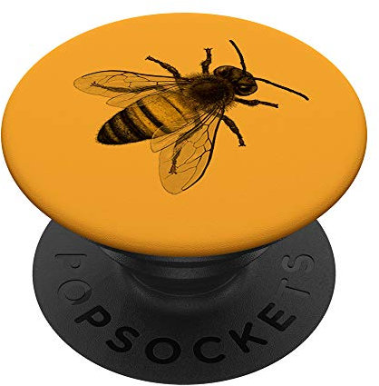 Yellow Bee Bumblebee, Vintage Graphic Insect Design. PopSockets PopGrip: Ausziehbarer Sockel und Griff für Handys/Tablets mit Tauschbarem Top
