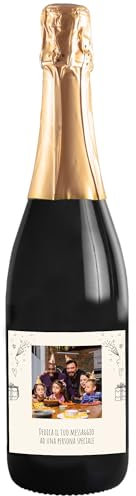 Bottiglia con etichetta personalizzata di Prosecco DOC Extra Dry - Idea regalo per compleanno esclusiva e originale (0,75L, Foto e dedica)