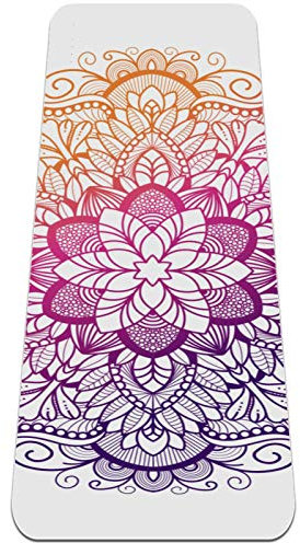 BestIdeas Yogamatte Mandala Boho Indische Retro Blumen für Yoga, Pilates, Bodenübung Männer Frauen Mädchen Jungen Kinder Anfänger Rutschfestes Design