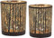 2er Set edle Teelicht-Gläser Herbst-Wald Windlichter aus Glas in schwarz & Gold Kerzen-Ständer Heim & Garten Raumdeko modern Weihnachts-Deko Kerzen-Halter Modern Living Herbst-Deko Advent