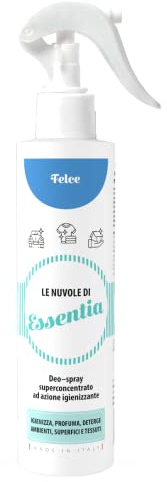 Le Nuvole di ESSENTIA, Profumo Igienizzante Spray | Felce | 250 ml (Confezione da 1) | Per Ambienti, Tessuti e Superfici con Essenze Naturali e Sali Quaternari di Ammonio