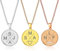 Rundkette mit Wunschgravur mit Buchstabe Damen-Kette Buchstaben Halskette Amulett in Rundform Plättchen - Personalisierte Edelstahl Gravur Kette Runder Anhänger Geschenk für Freundin BFF Silber