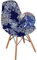 Highdi Schalenstuhl Bezug, Stuhlbezug 2/4/6 er Set Stuhlbezüge Stretch Esszimmerstühle Bezug Moderne Elastischer Stuhlhussen Abnehmbar Waschbar Küchenstühle Husse (Blauer Barock,1 PC)