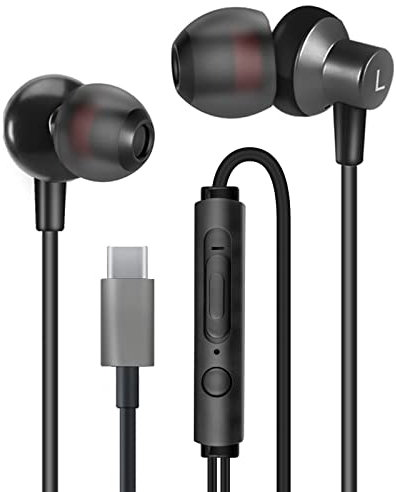 MAS CARNEY TI3 USB C Kopfhörer mit Kabel, In-Ear Headset mit Mikrofon und USB-C Anschluss, kompatibel mit Samsung,Huawei,Oppo,Vivo, Mi,Google Pixel und Apple iPhone 15