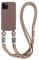 Emlivi Handykette Hülle für iPhone 13 Necklace Handyhülle Nylon Schultergurt Liquid Silikon TPU Cover mit Kordel zum Umhängen Schutzhülle mit Stylische Band Case für iPhone 13, Milchtee