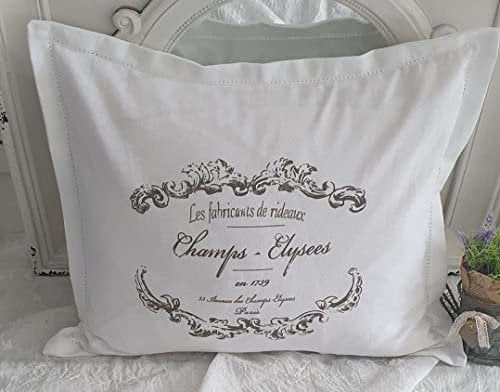 Kissen Bezug Hülle Elegance weiß Shabby Vintage 50x60 cm Baumwolle Landhaus