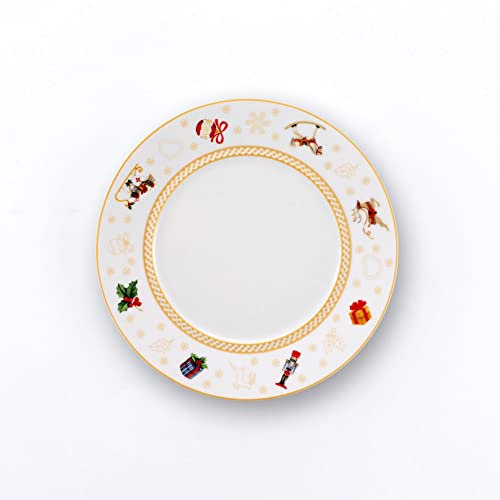 WEISSESTAL Set 6 Piatti Pane 17CM Xmas Porcellana