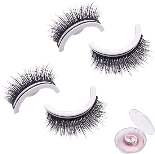 2 Paar Kaylash wiederverwendbare klebende Wimpern,Wiederverwendbare Selbstklebende Wimpern,Selbstklebende Falsche Wimpern,Natürliches Aussehen Falsche Wimpern,Ohne Kleber Wasserfeste Wimpern (dick)
