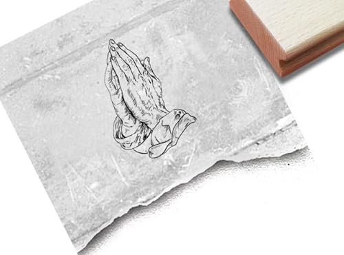 Stempel Betende Hände - Motivstempel Gebet Praying hands Gebetsstempel Kommunion Trauer Kirche Religion Deko Fotobuch Scrapbook - zAcheR-fineT (klein ca. 38 x 48 mm)