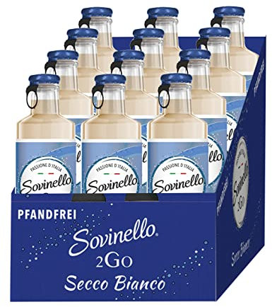 Sovinello 2Go - Secco Bianco, Prickelndes Getränk aus italienischem Weißwein (12 x 0,275 L)