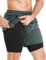 HOPLYNN Herren 2 in 1 Shorts Sommer Schnelltrocknende Laufshorts mit Taschen Sport Kurze Hosen Fitness Laufhose Light Grau XXL