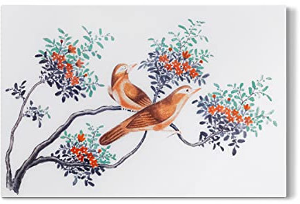 artboxONE Galerie-Print 150x100 cm Vögel Chinas hochwertiges Acrylglas auf Alu-Dibond Bild - Wandbild von Mango Art