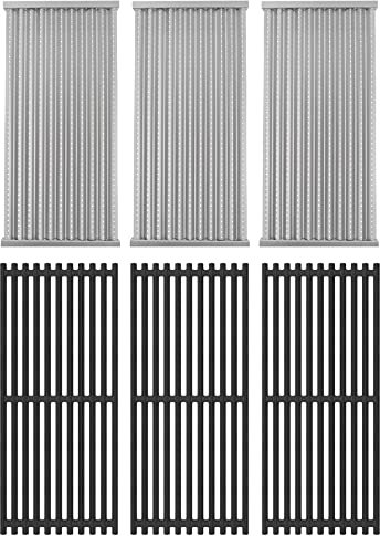 Placa emisora y Rejilla de Parrilla para Charbroil Commercial 3 quemadores de Gas 463242516 463242515 463367016 466242615 466242516 466242616 463346017, Piezas para Charbroil Tril U Infrarrojo G46