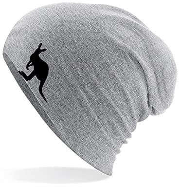 Huuraa Mütze Kangaroo Silhouette Geschenk Heather Grey Kangaroo Accessoire