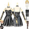 Tjmiaohao Anime Death Note Misa Amane Cosplay Kostüm Outfit Kunstleder Sexy Kleider Full Set Halloween Karneval Party Uniform Anziehanzug mit Perücke für Frauen Mädchen (XL)