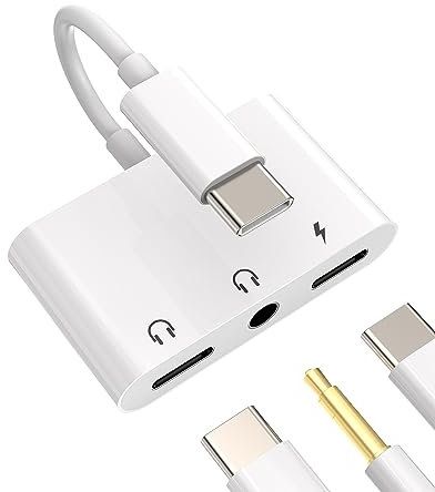Adaptateur USB C Jack 3.5mm Ecouteur(3en1) Casque Chargeur USB-C vers Écouteur Prise DAC Audio Cable Compatibles pour Samsung Apple iPhone 15 Pro Max Plus iPad Air Mini Huawei Xiaomi Redmi Câble