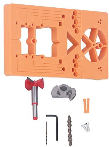 Xnferty Hinge Hole Opener, Aluminum Alloy Door Hinge Jig, Wooden Door Hinge Hole Opener, Alloy Steel Plastic Woodworking Hinge Hole Opener Locator for 35mm