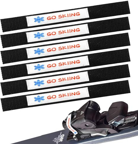 Vecacosic Ski Brake Retainer Strap-Universal Long Polypropylene Ski Binding Retainers with Hook and Loop, No Breaken Ski Brake Retainer Bands for Sports, Easy to Use & Carry (6 PCS)