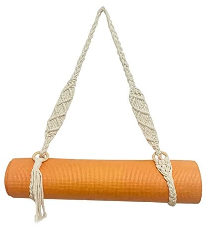 BOFRHME Tragegurt für Yogamatte, Handgefertigt, Boho-HäKelmakramee, Verstellbarer Schultergurt für Yogamatte, ÜBung, Fitness