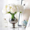 8 peonie artificiali (senza vaso), peonie in seta a stelo singolo, fiori finti per matrimoni, casa, ufficio, feste, decorazione per finestre, centrotavola, composizioni floreali fai da te (bianco