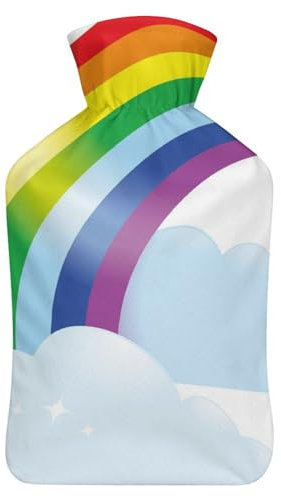 Regenbogen Wärmflasche Mit Bezug Bettflasche Wärmflaschen Handwärmer Erwachsene Wärmebeutel 26.5X15.3cm