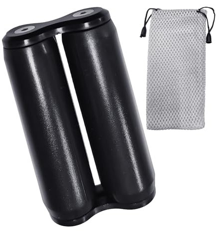 1 asta di decompressione nera rotante con 1 sacchetto a rete grigio con coulisse, asta di decompressione portatile, giocattolo per decompressione da ufficio, massaggiatore a mano