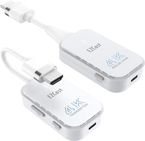 EZCAST Pocket Wireless HDMI Sender und Empfänger zum Spiegeln von Streaming-Video/Audio von PC, Laptop, Projektor (4K HDMI-Sender und HDMI-Empfänger)