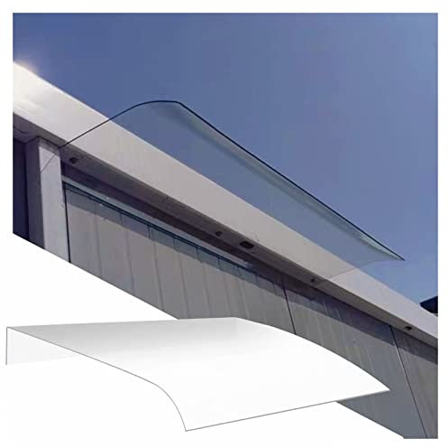 Durchsichtige Markise für Tür, Fenster, Vordach, Veranda, Überdachung, Sonnenschutz-Regenblocker aus Polycarbonat-Klarglas, Anti-UV-Regenschutzüberdachungen, skalierbar (Farbe: Klar, Größe: