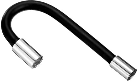 sourcing map Foaming Extension Tube, Faucet Lengthen Extender, Sink Drain Extension Tube, Bathroom Faucet Extender, Extension Flexible Water Hose Adapter Black (50cm)