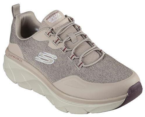 Skechers Tenis D'lux Walker 2.0 Steadyway para hombre, Malla sintética gris pardo, 45 EU