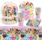 PrinCesS Birthday ParTy Decorations Girls- 51PCS PrinCesS Kids ParTy Tableware Set Happy Birthday Decoration Party Plates Cups Napkins Tablecloth for PrinCess Theme Party Supplies 10 Guests