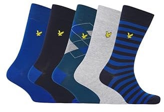 Lyle & Scott Herren Socken Set (5 Paar) aus Hochwertige Baumwolle - HAROLD- Trendige - Lang, Atmungsaktiv, Bequem - Perfekt für jeden Tag