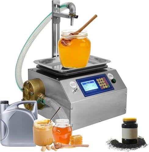 Paste Liquid Filling Machine Automatic Digital Honey Bottle Filler 15L / min Large Capacity Electric Weighing Bottle Filler Beverage Filler Pump for Juice Cosmetic Oil Tahini Glue Viscous Cream~/