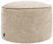 Icon Milano Hocker, Beige, Flauschiger Chenille Stoff, Samt Sitzsack, Sitzpuff Hocker mit Füllung, Fußhocker für das Wohnzimmer, Deko Wohnzimmer