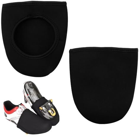 Unisex Cubierta para Zapatillas de Ciclismo, Cubre Zapatos de Bicicleta Cortos, Resistente al Viento y al Agua, para Entrenamientos en Climas Fríos, Negro