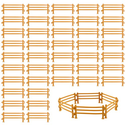 MIPIACE 60pcs Horse Fence Toys Mini Farm Fence Plastic Horse Corral Fencing | Accessories for Horses Stable Farm Animal Barn Fence Panel DIY Accessories