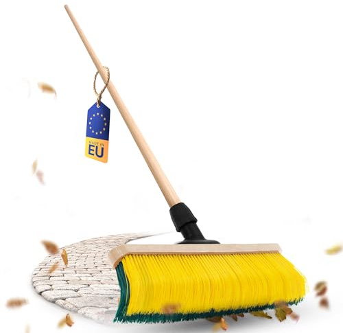 Novaliv Krallenbesen mit Stiel 60cm, Spezialbesen gebogenen Borsten Borsten -Ideal als Gartenbesen, Kratzbesen, Kunstrasen Besen, Optimal für Camping, Straßenbesen