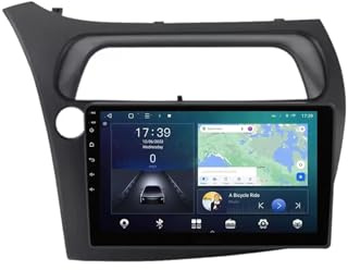 Android 15 2 DIN Radio de Coche 9 Pantalla táctil para Honda Civic Hatchback 2006-2011 con Cámara Trasera/GPS/4G WiFi/FM/BT/Mandos Volante/Carplay/Reproductor Multimedia/Car Stereo(RS20 2+32G)