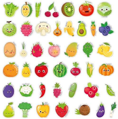 43 Pcs Kids Fridge Magnets, Cute Fruit and Vegetable Educational Magnets for Toddlers, Magnetic Board Letters & Food Learning Games, Early Learning Gift for Boys Girls Whiteboard Play