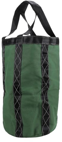 Canvas multi purpose tool bucket, round tool bucket, heavy duty tote bag, reinforced base, suitable for construction sites, gardening, and home use, 60x35 cm