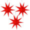 SUNBEAUTY 30cm 3x Folded Paper Star Lanterns 3D Hanging Paper Stars for Wedding Birthday Showers Home Evening Party Window Decoration (Red)