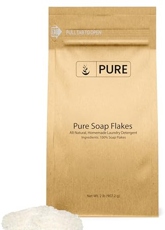 Pure Original Ingredients Soap Flakes (2 lb) Tallow Based, Homemade Laundry Detergent, Granulated Soap