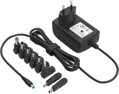 5V 3A Alimentation Adaptateur Universel Chargeur pour Enceinte Bluetooth, Appareil Photo et numérique, Tablette, Routeur, Téléviseurs LCD, USB HUB, Caméra de sécurité, CCTV, avec 7 Connecteurs