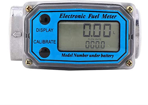 Digitaler Durchflussmesser mit Turbine, 1 Zoll (2,5 cm), digitaler Durchflussmesser, Dieselkraftstoff, zur Messung von Wasserflüssigkeit von Chemikalien und Benzin (blau)