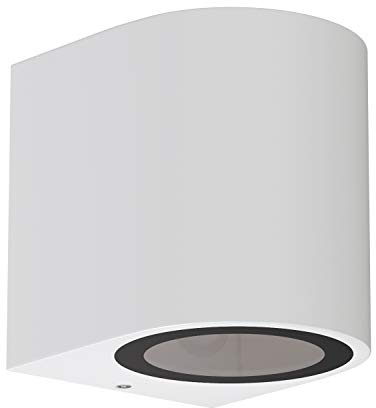 ledscom.de Wandleuchte ALSE Downlight für außen, weiß, Aluminium, rund, inkl. GU10 LED Lampe (weiß, 2,1W, 206lm, 110°)
