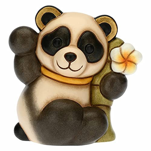 THUN - Panda Bandoo Handdekoriert mit Bambus - Linie Slow Life - Geschenkidee - Keramik - 8,5 x 6 x 8,8 cm h