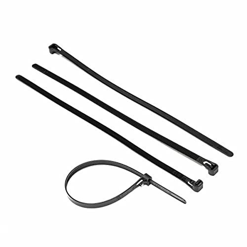 STI Fascette Nylon Riutilizzabili 100pz 400mm x 7.5mm Nere Cablaggio Stringicavo Fermacavo Giardino garage officina casa auto ufficio