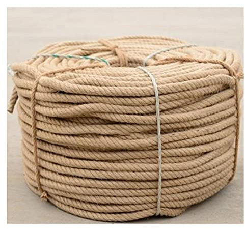 Jute-Seil Hanf-Seil Dicke Jute-Schnur für Bastelarbeiten Wohnkultur, Gartenarbeit Bündelung Katzenkratzer Postgeflochtenes Hanfseil Juteschnur für Handwerks-Seeseil (Color : 10mm, Size : 90m)